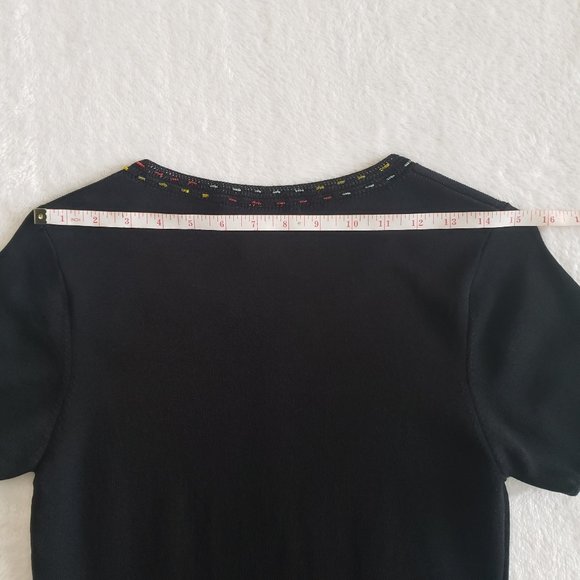 AD Originals Knit Beaded & Embroidered Scoop Neck Short sleeves Womens Top SZ S - Picture 13 of 13